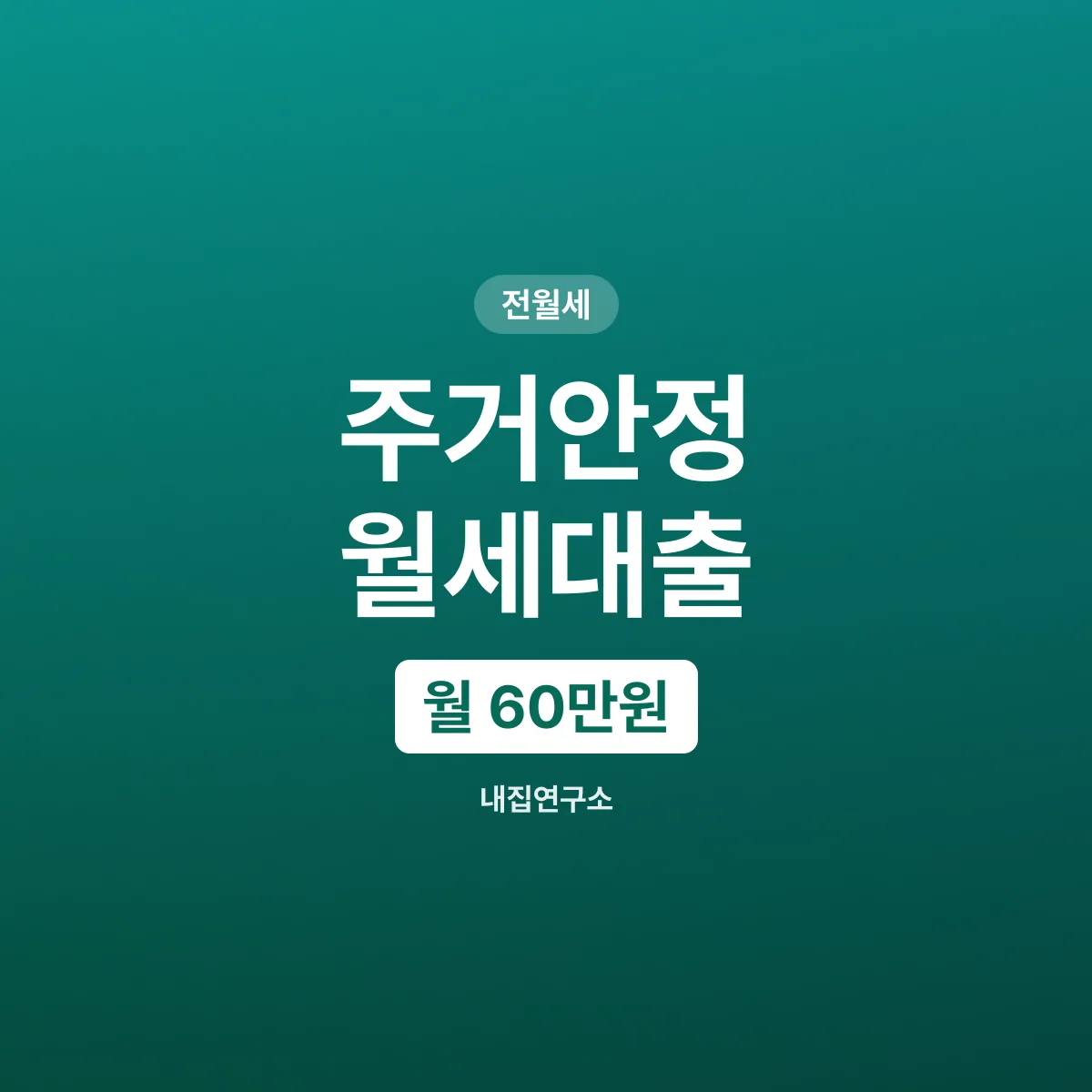 주거안정 월세대출, 월 60만원을 얼마에 빌리나